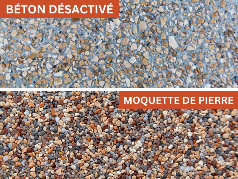 Béton désactivé moquette de pierre esthétique