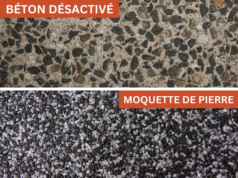 prix béton désactivé et moquette de pierre